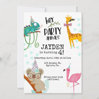 Party, Kindergeburtstag, tierisches Party Save The Date