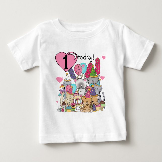 Party Kittens 1er Anniversaire Tshirts et cadeaux (Devant)