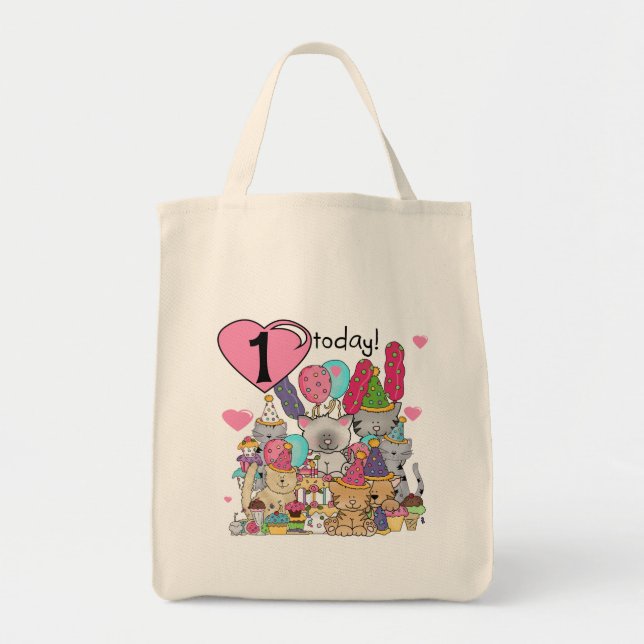 Party Kittens 1st Birthday Tshirts und Geschenke Tragetasche (Vorne)