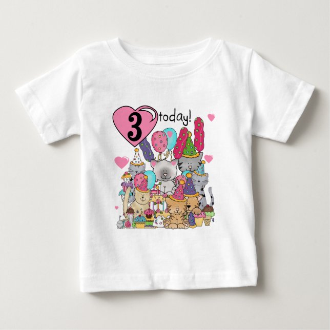 Party Kittens 3e anniversaire Tshirts et cadeaux (Devant)