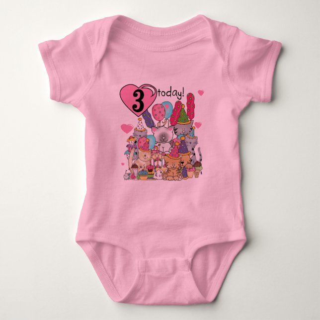 Party Kittens 3e anniversaire Tshirts et cadeaux (Devant)