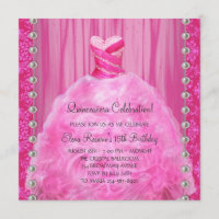 Party Kleidung Perlen Hot Pink Quinceanera Einladu