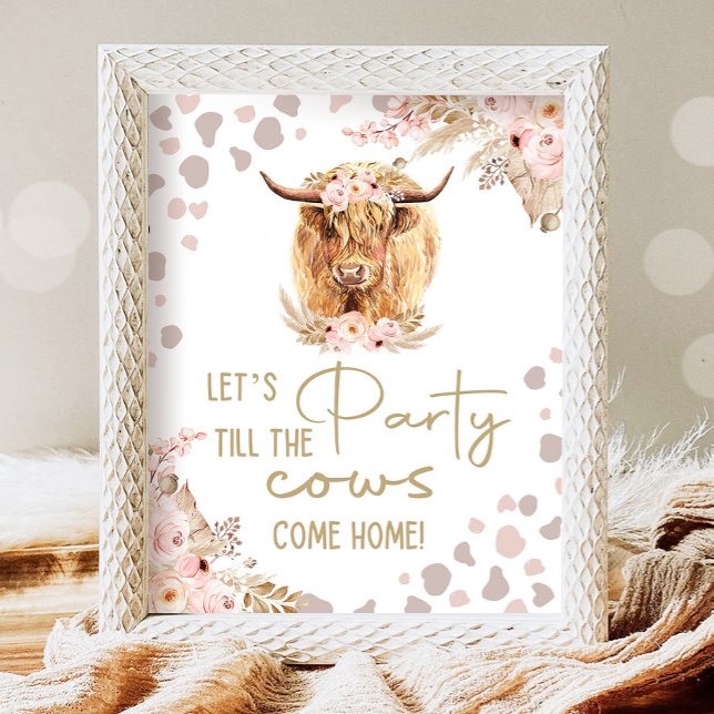 Party Kuh Highlander Cow Boho Farm Geburtstag Poster (Von Creator hochgeladen)