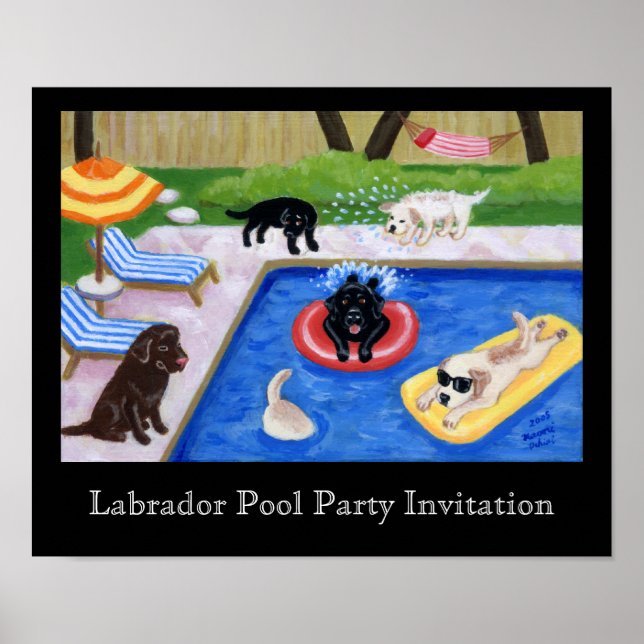 Party Labradors Artwork Poster (Vorne)