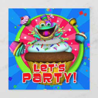 Party laden "ließ uns Party!" ein mit Fribbets Einladung