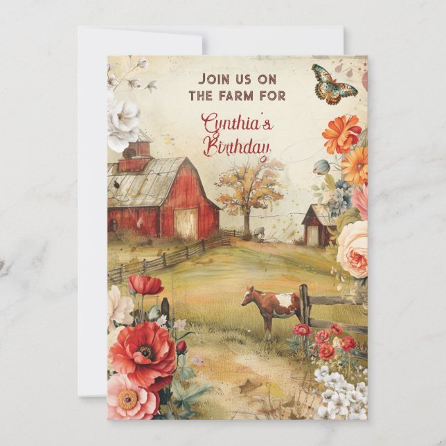 Party "Land Farmland" Einladung (Vorderseite)