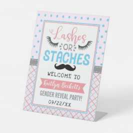 Party "Lashes or staches" Sockelschild