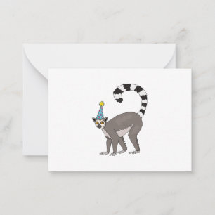 Party Lemur Mitteilungskarte