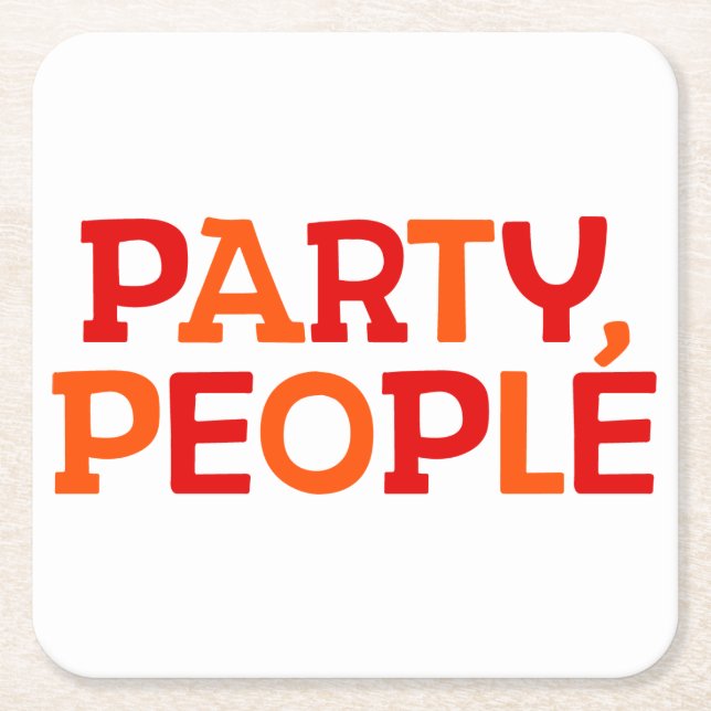 Party, Leute. Rechteckiger Pappuntersetzer (Vorderseite)
