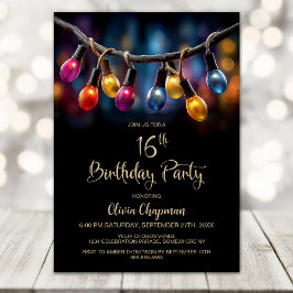 Party Lights 16th Birthday Party Einladung