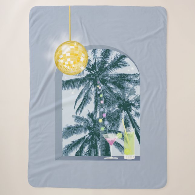 Party Lights Cocktails Diskothek Ball Palms on Blu Sherpadecke (Vorderseite)