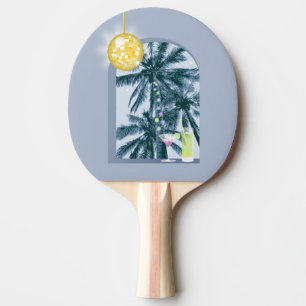 Party Lights Cocktails Diskothek Ball Palms on Blu Tischtennis Schläger