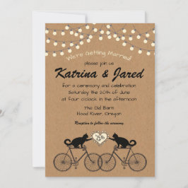 Party Lights with Cats on Bikes Hochzeitsempfehlun Einladung