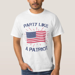 Party Like a Patriot - USA Prix and Red, White T-Shirt