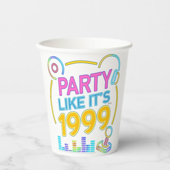 Party Like It’s 1999®™ – Electric Neon Soundtrack  Pappbecher (Vorderseite)