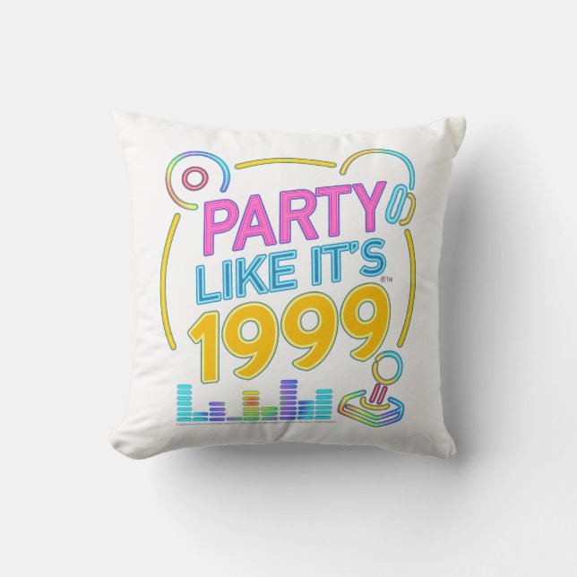 Party Like It’s 1999®™ – Neon Soundtrack Kissen (Vorderseite)