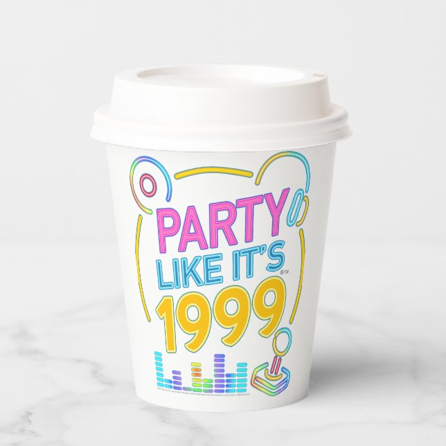 Party Like It’s 1999®™ – Neon Soundtrack Pappbecher (Vorderseite)