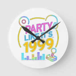 Party Like It’s 1999®™ – Neon Soundtrack Runde Wanduhr