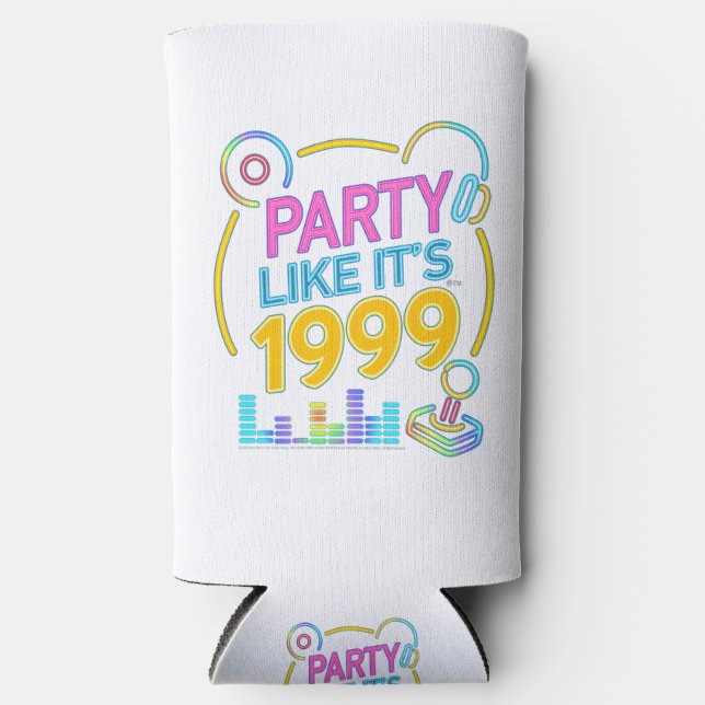 Party Like It’s 1999®™ – Neon Soundtrack Selters Dosenkühler (Vorderseite)