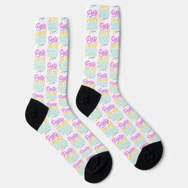 Party Like It’s 1999®™ – Neon Voltage Socken (Rechts)