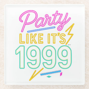 Party Like It’s 1999®™ – Neonspannung Glasuntersetzer