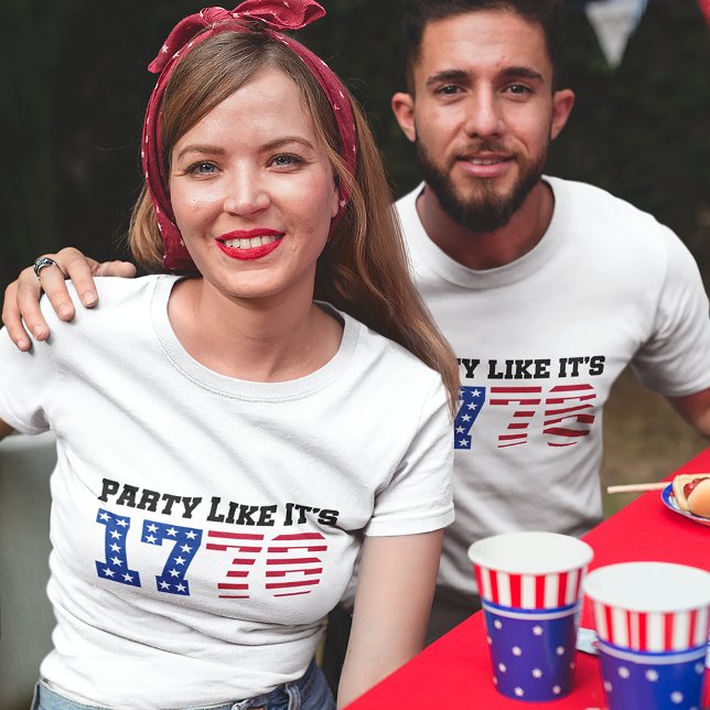 Party Like It's 1776 American 4. Juli Unisex T-Shirt (Von Creator hochgeladen)
