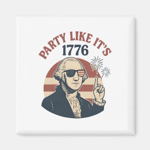 Party Like It's 1776 - Retro George Washington Des Magnet