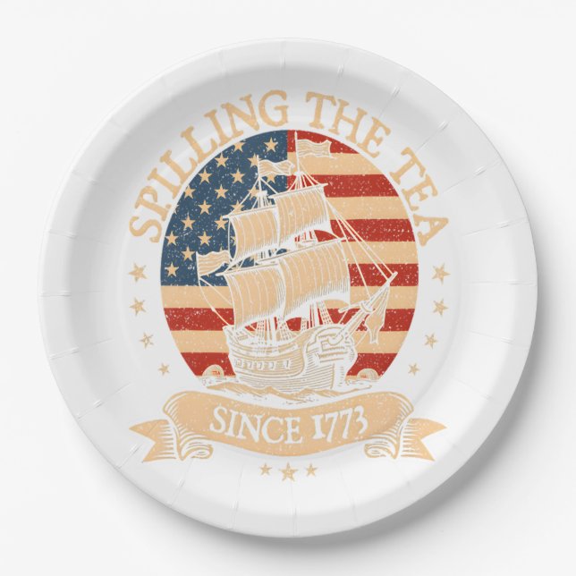 Party Like It's 1776 - Retro Patriotic Bow Pappteller (Vorderseite)