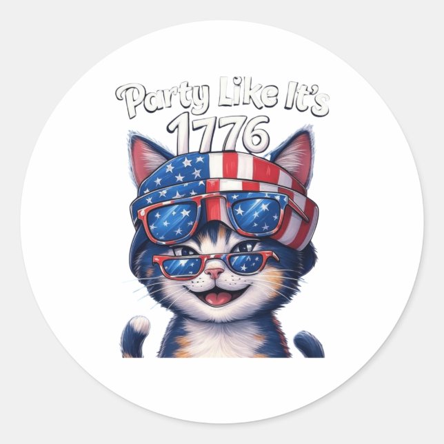 Party Like It's 1776 - Sticker de chat du Parti pa (Devant)