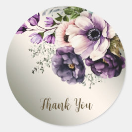 Party Lila Rosa Blume Goldene Eleganz Runder Aufkleber