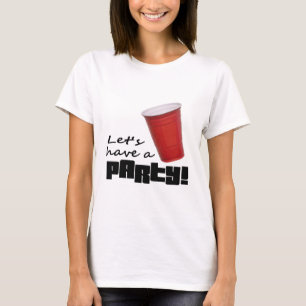 Party-Mädchen - lustige rote trinkende T-Shirt