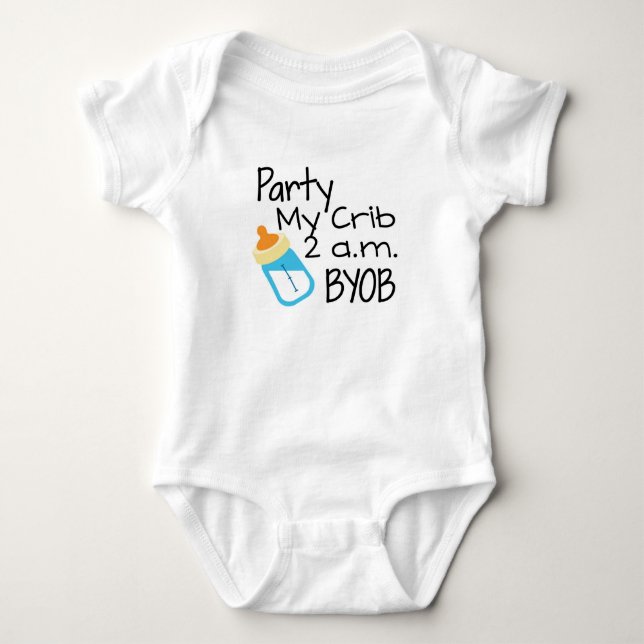 Party meine Krippe BYOB Baby Strampler (Vorderseite)