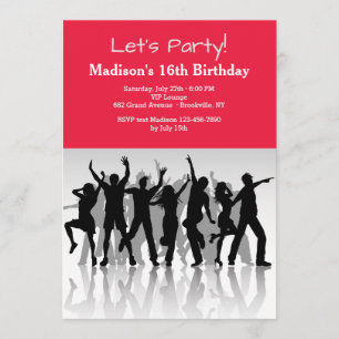 Party Menschen Silhouetten Einladung