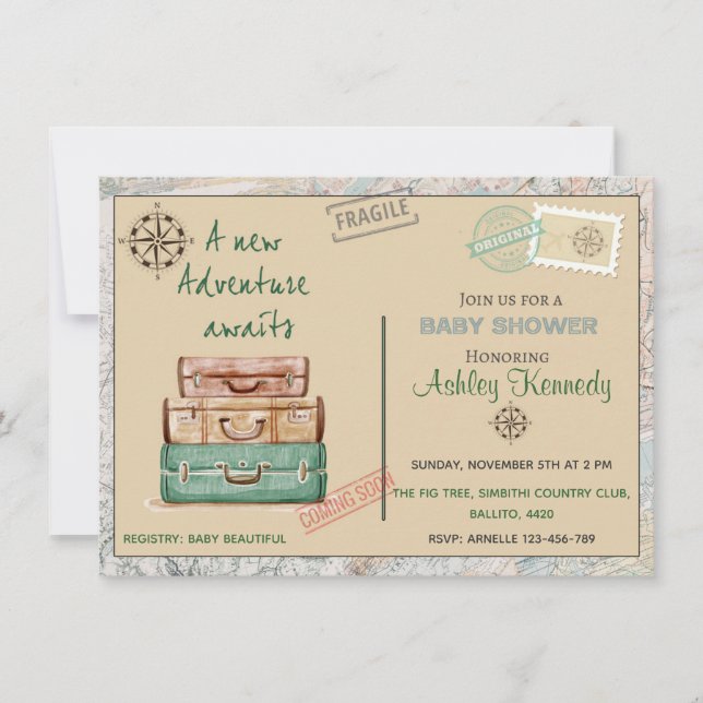 Party mit Baby-Dusche, Einladung 4 x 6 (Vorderseite)