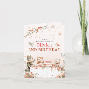 Party mit Katzen Faltenpackung Einladung