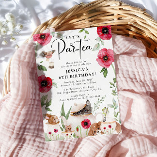 Party mit Poppies: Das kleine Mädchen zum Geburtst Einladung