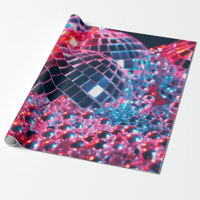 Party mit Spiegelbälle Ref. Geschenkpapier (Ungerollt)