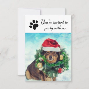 Party mit unserem Hund - 3x5 Feierabend Einladung