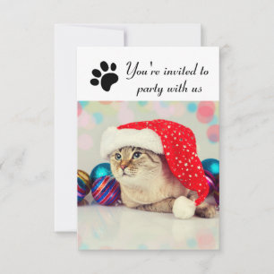 Party mit US Cat - 3x5 Feierabend Einladung
