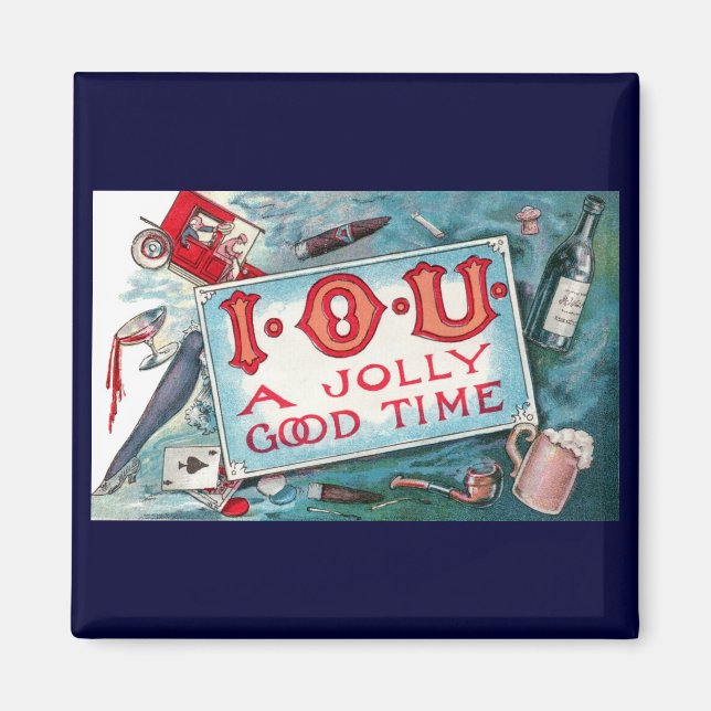 Party mit Vintagen Gewürzen, Glücksspiele Rauchen Magnet (Vorne)