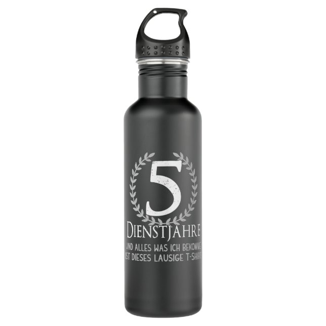 Party Mitarbeiter 5 Jahre Firmenjubiläum Edelstahlflasche (Vorderseite)