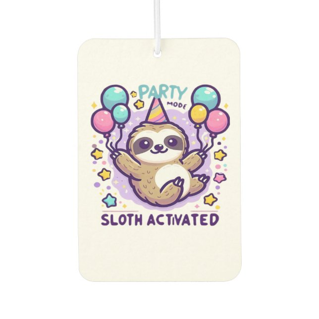 Party Mode Sloth Activated Birthday Balloon Sloth  Autolufterfrischer (Vorderseite)