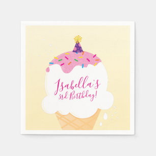 PARTY Moderne niedliche Retro-Eis-Kegel Sprinklen Serviette