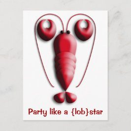 Party mögen ein Lobstar rot mit Herz-Förmigen Einladung