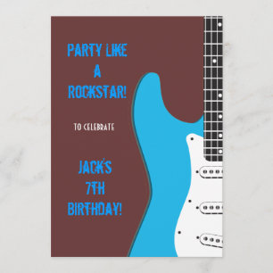 Party mögen ein Rockstar blau Einladung