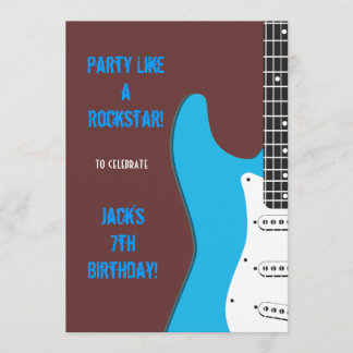 Party mögen ein Rockstar blau Einladung