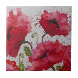 Party-Mohnblumen-Fliesen Fliese