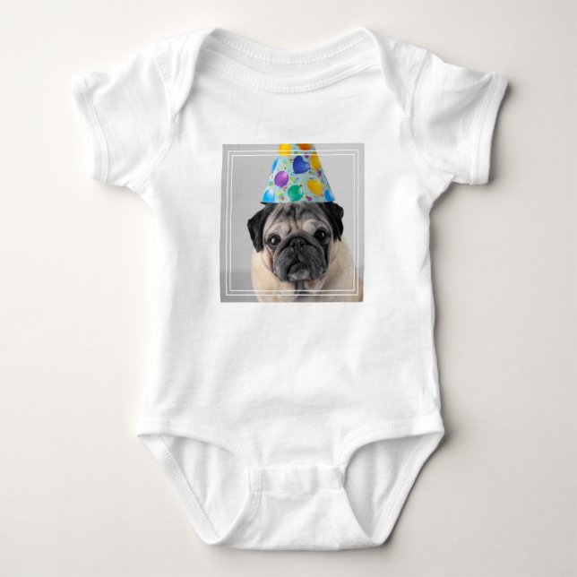 Party Mops Baby Strampler (Vorderseite)