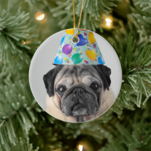 Party Mops Keramik Ornament