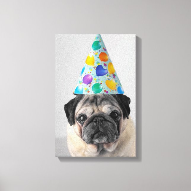 Party Mops Leinwanddruck (Vorderseite)